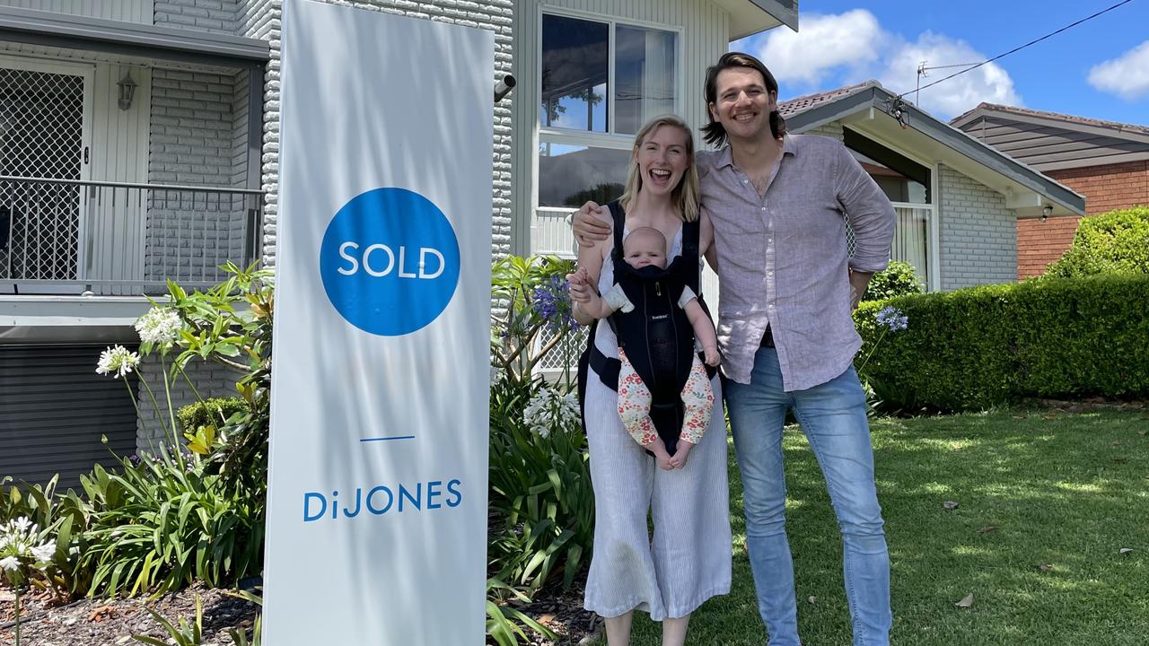 The Finlay family after buying their home in 2021.