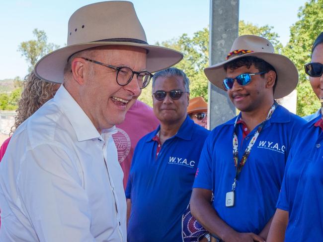 KUNUNURRA, AUSTRALIA - JANUARY 9: Prime Minister Anthony Albanese meeting with locals on January 9, 2024, in Kununurra, Western Australia. Picture: PMO