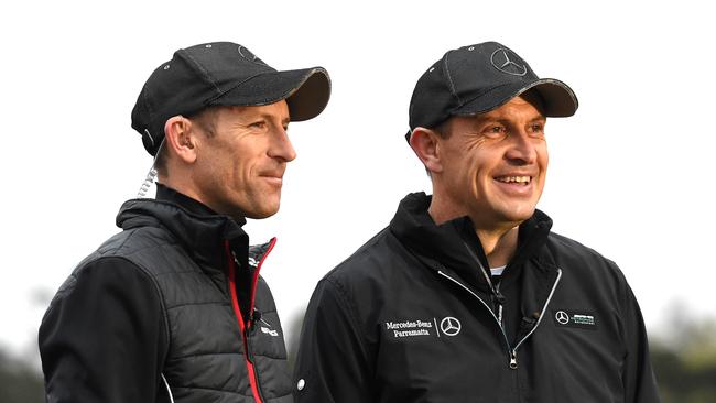 Trainer, Chris Waller and Jockey Hugh Bowman at Flemington, Melbourne. Picture: Nicole Garmston