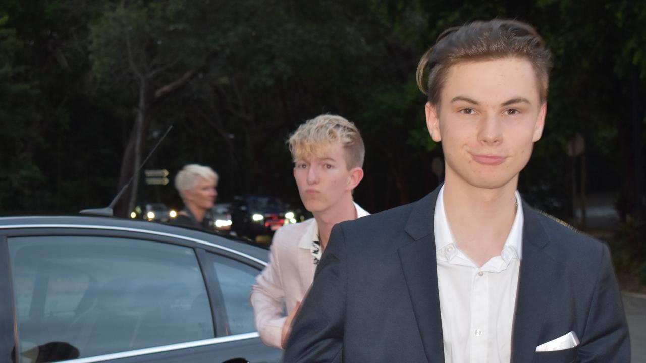 Milo Simpson (front) and Tom Anstey (back) at the Year 11 Good Shepherd formal, 2022.