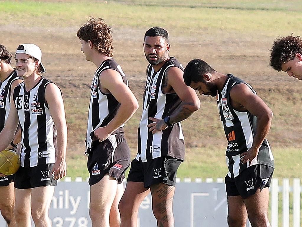 Disgraced AFL footballer Tarryn Thomas training with Swan Districts. Picture: Philip Gostelow
