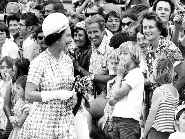 On October 20 1973, Queen Elizabeth II was greeted by huge crowds to commemorate the official opening of the Sydney Opera House. Picture: News Corp Australia