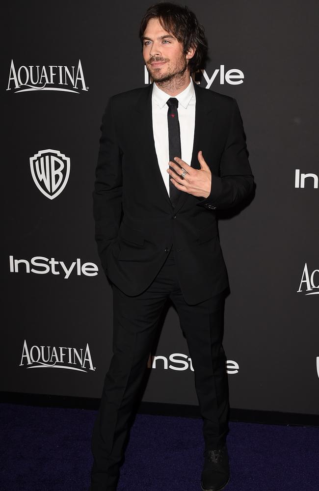 The Vampire Diaries star had some SERIOUS neck beard going on at the 2015 InStyle And Warner Bros. Golden Globe Awards Post-Party.