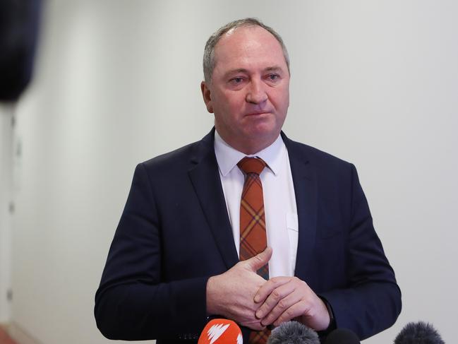 Barnaby Joyce referred to his baby son while making his plea. Picture: Kym Smith