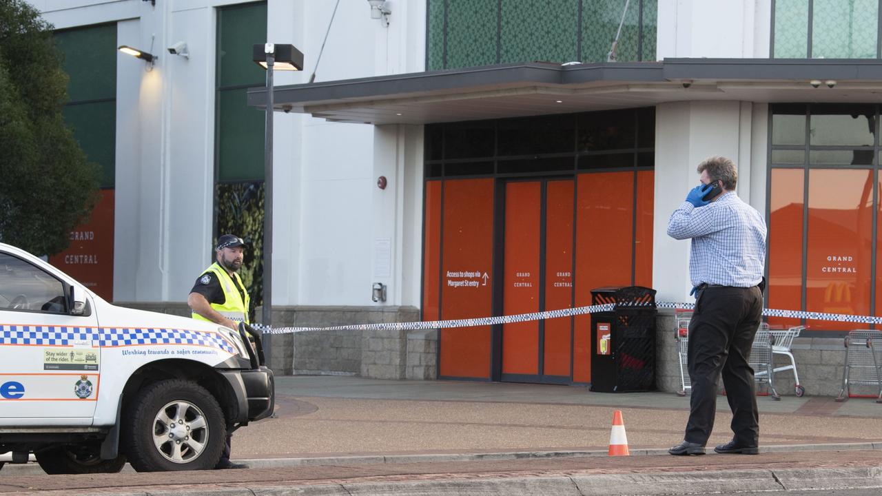 Police swarmed on the Toowoomba CBD after a 75-year-old man was assaulted and left in a critical condition about 5.10pm on February 6. Picture: Nev Madsen.