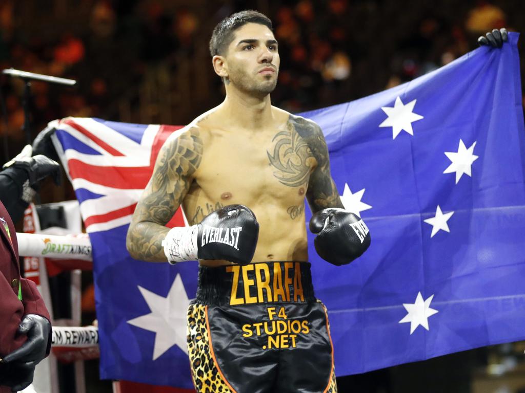 Zerafa lost a middleweight world title fight on Tszyu’s undercard in Las Vegas in March. Picture: Steve Marcus/Getty Images