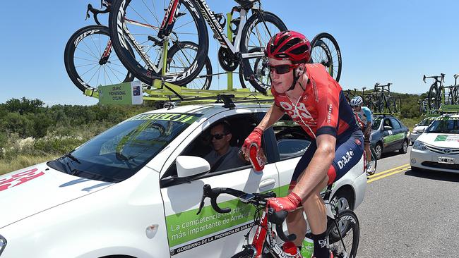 The cycling community has been rocked by the death of Jason Lowndes, pictured riding in Europe, who was struck by a car near Bendigo. Picture: Tim de Waele/Corbis via Getty Images