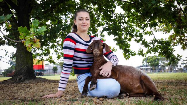 Activist controversy: Cara Garrett was fined $1 for not having a property identification code and $1 for removing an identifying ear tag, after stealing livestock from a Gippsland farm. Picture: Nicole Cleary