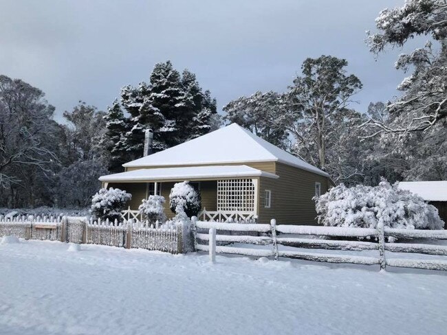 Snow at Great Lake in Tasmania's Central Highlands. Picture: Great Lake Hotel Facebook