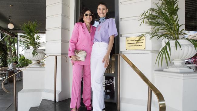 Evelyn Kakoufas (left) and Charlotte Kleut (right) at Golden Boy during Adelaide Fashion Week. Picture Simon Cross