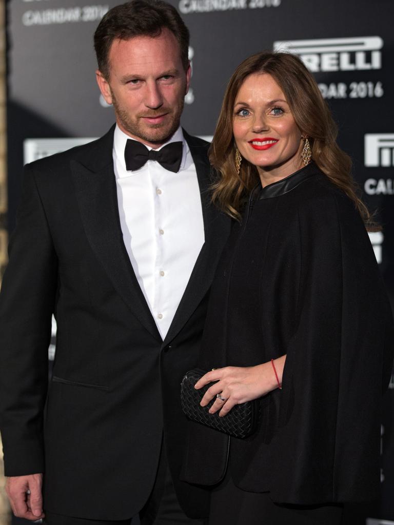 Horner with his wife Geri. EPA/ANDREW COWIE