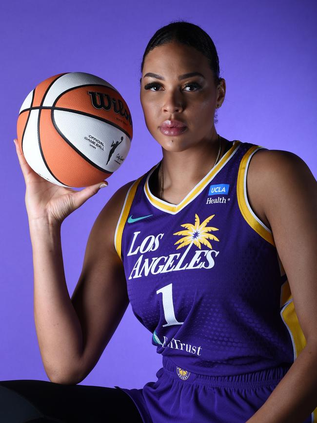 Liz Cambage poses for a portrait at a media day for the Los Angeles last month. Picture: Juan Ocampo/NBAE via Getty Images