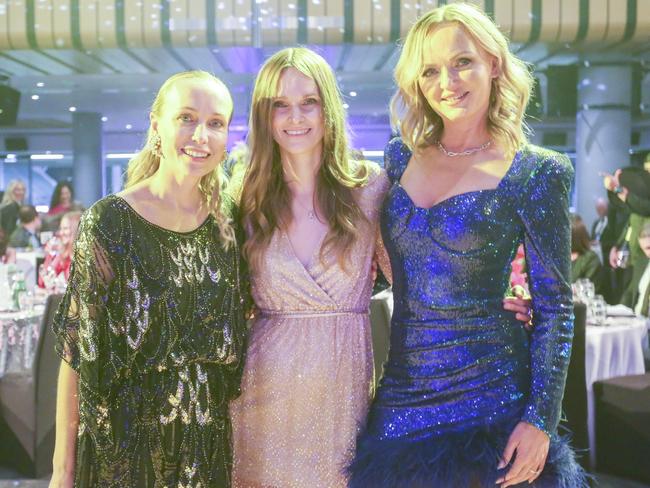 GALLERY : Little Hero's Gala Ball , Adelaide Oval , 11th June 2022 .  Ekaterina Bell, Victoria Nazarkina, Olga Levchenko .  Picture : Leading Lines Photography