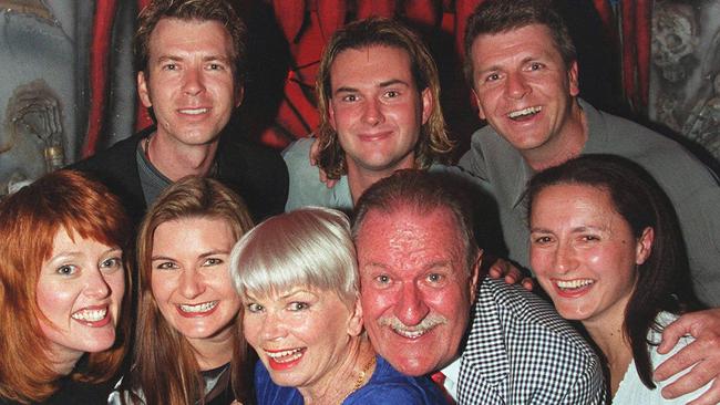 23/11/99 The Newman family of entertainment (Back Row L-R) Marc Newman, Marshall Styles and Paul Newman with (Front) Jayne Newman, Haydie Newman-Styles, (Mum and Dad) Tikki Taylor and John Newman and Gabe Newman at Dracula's Theatre Restaurant. p/.