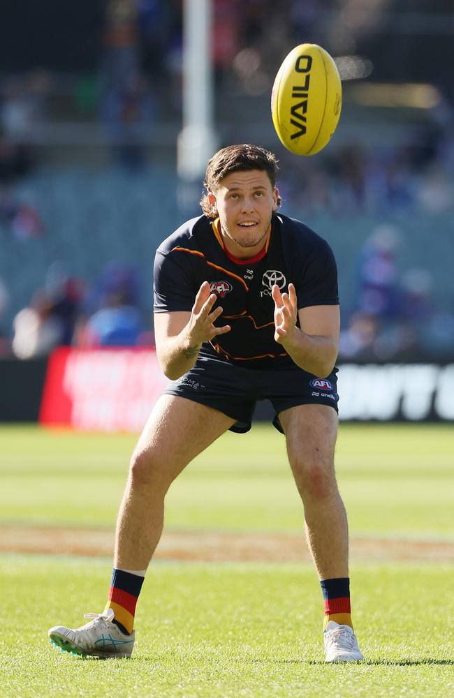 Is Jake Soligo at the centre of Adelaide’s midfield plans next season? James Elsby/AFL Photos via Getty Images.