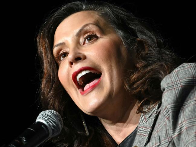 Michigan Governor Gretchen Whitmer speaks at the NAACP Detroit Branch annual "Fight for Freedom Fund Dinner" in Detroit, Michigan on May 19, 2024. US President Joe Biden called May 19, 2024 for an immediate ceasefire in Gaza and said he was working on a "lasting, durable peace" that would include the creation of a Palestinian state. Speaking at a graduation ceremony at the former university of civil rights icon Martin Luther King, Jr, Biden said he was pushing for a regional peace deal "to get a two-state solution, the only solution." (Photo by ANDREW CABALLERO-REYNOLDS / AFP)