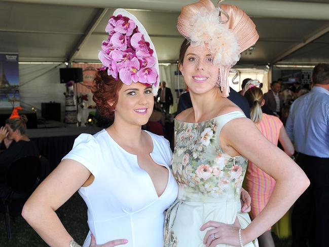 Ladies Day at Cluden Park. Katie Marks and Erica Sperring. Picture: Shae Beplate