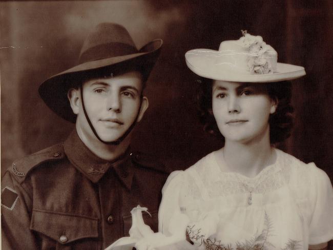 Mackay World War II veteran Peter Holack married the love of his life Eileen on August 31, 1942 during five days' leave from the war. Daughter Robynn Newman said because of the two families’ religious differences, he could not marry her until he was 21. Picture: Contributed