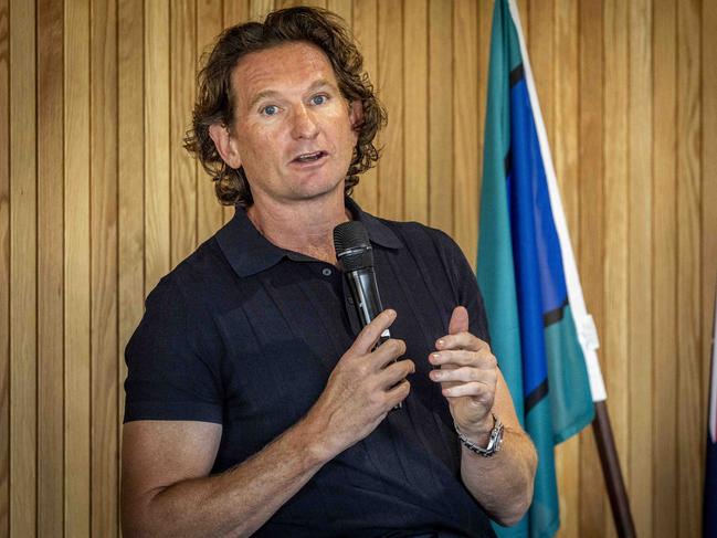 Hird spoke openly to the room. Picture: Jake Nowakowski