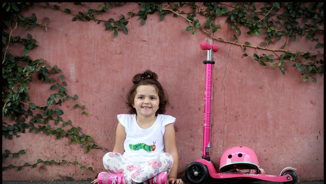 Little Ava Pearce is facing a frightening battle with a brain tumour. Picture: Jamie Hanson