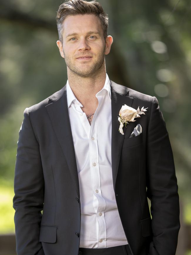 Edwards on his wedding day on the show. Photo: Channel Nine