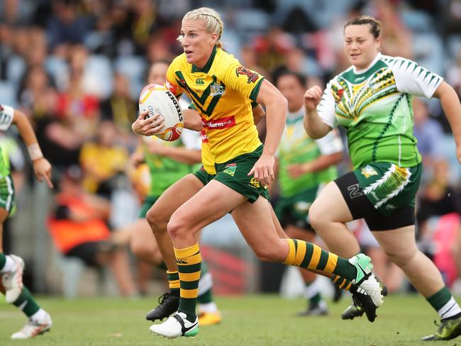 Ali Brigginshaw will line up in the halves for the Jillaroos. Pic: Getty Images