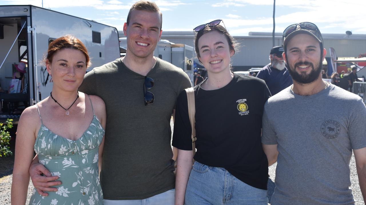 Christy Dodds, of Mackay, with Mitchell Norton, Jessica Norton and Hayden Zarb, all of Walkerston. Photo: Janessa Ekert and Tara Miko