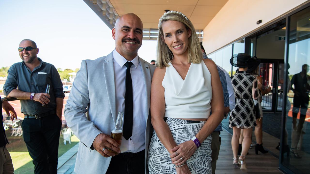 Kris smiler and Chloe Scheppard at the 2024 Darwin Cup Carnival Derby Day. Picture: Pema Tamang Pakhrin