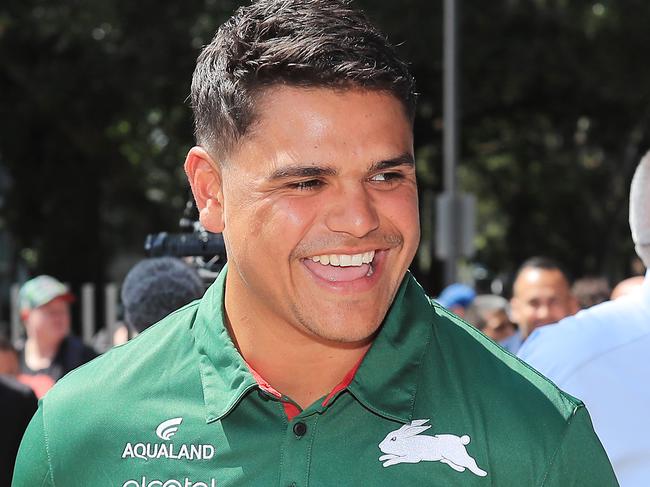 SYDNEY, AUSTRALIA - JANUARY 13: Latrell Mitchell arrives for a South Sydney Rabbitohs NRL press conference at Redfern Oval on January 13, 2020 in Sydney, Australia. (Photo by Mark Evans/Getty Images)