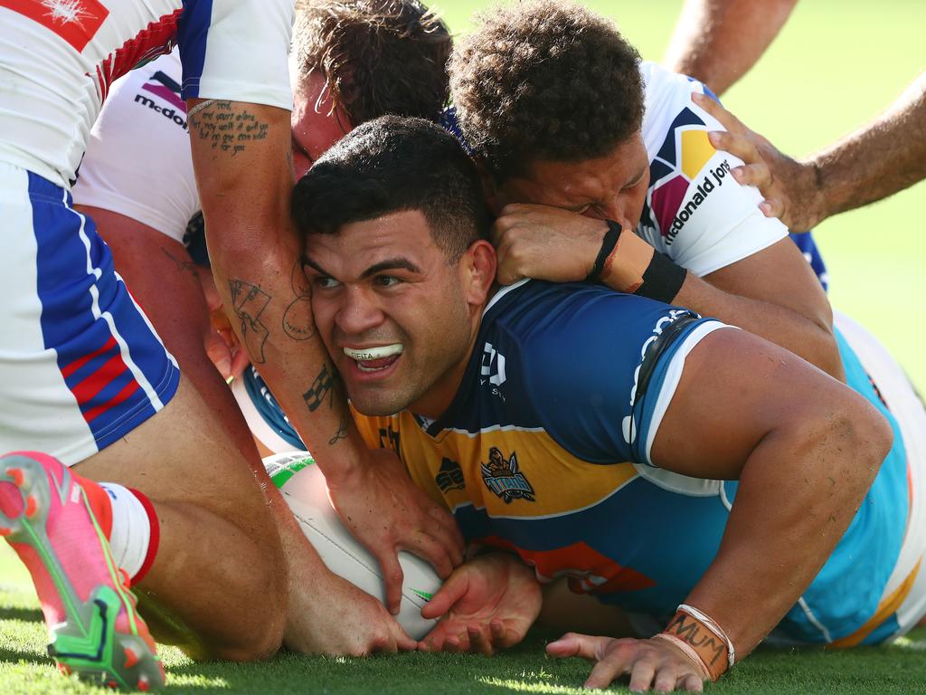 David Fifita caused the Knights grief all afternoon.