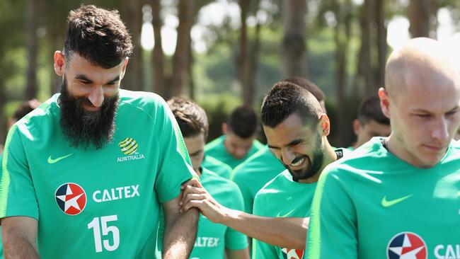 Mile Jedinak at Socceroos training in Antalya, Turkey.