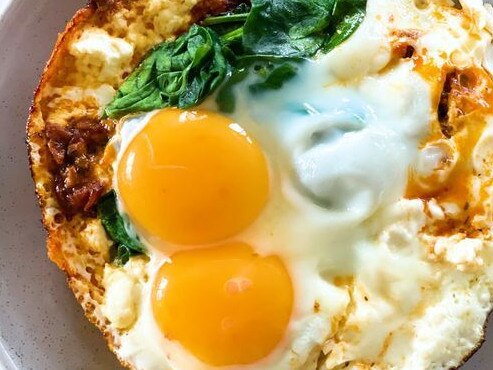 Tuscan feta fried eggs.