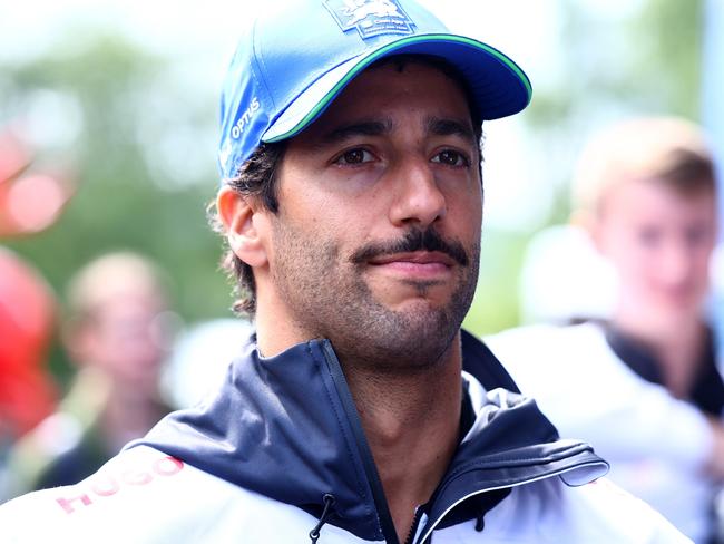 SPA, BELGIUM - JULY 26: Daniel Ricciardo of Australia and Visa Cash App RB arrives in the paddock prior to practice ahead of the F1 Grand Prix of Belgium at Circuit de Spa-Francorchamps on July 26, 2024 in Spa, Belgium. (Photo by Mark Thompson/Getty Images)