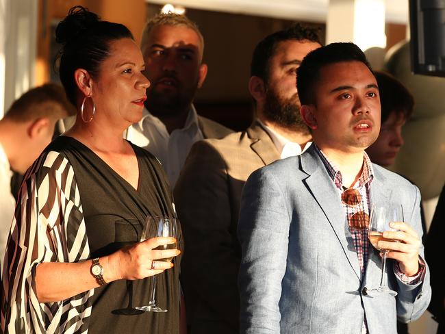 New Zealand First supporters watch the election results come in Russell, in NZ’s far north. Picture: Getty Images.