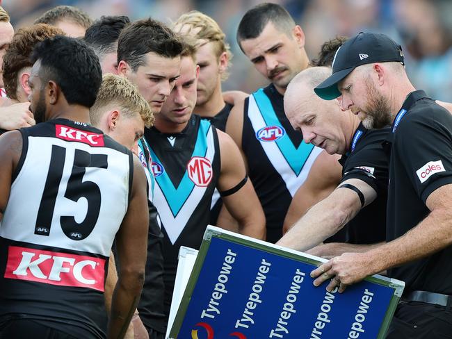 Port bounced back in style from a disastrous round 1. Picture: Sarah Reed/AFL Photos via Getty Images