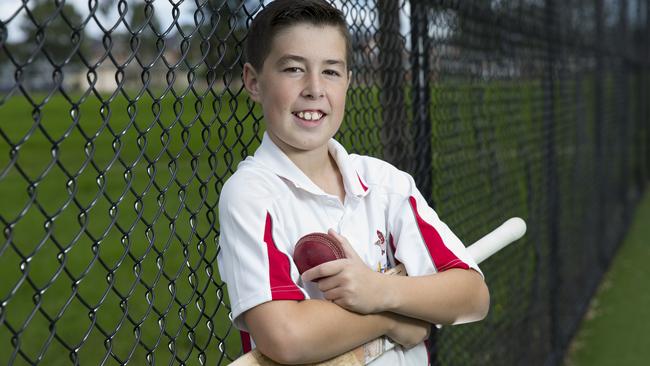 Connor McEwen, 12, plays cricket for Wetherill Park Cricket Club. Picture: Melvyn Knipe