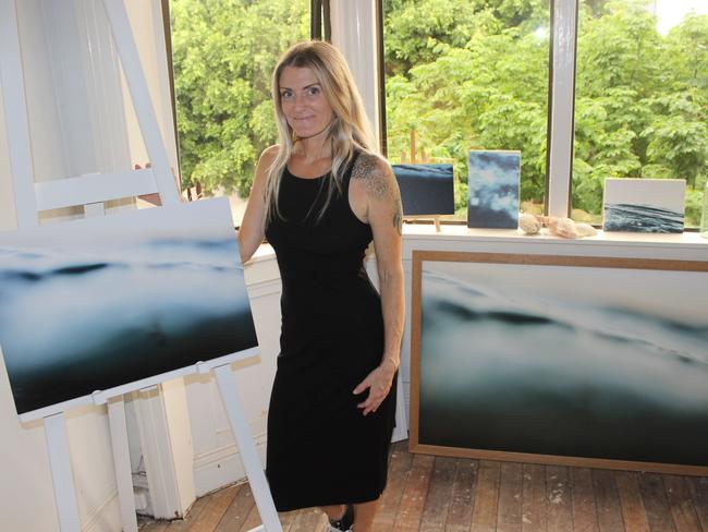 Leah McLean with some of her work which is for sale. Picture: ANDREW KACIMAIWAI