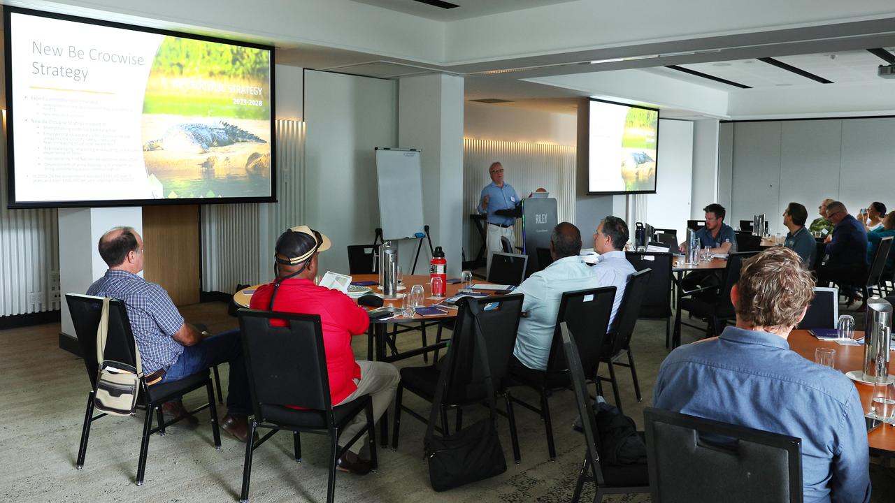 The Queensland Government has released a draft of its new Crocodile Management Plan, updating existing zones from six to four different categories. Crocwise Strategy Plan stakeholders attend the annual roundtable meeting at the Riley Hotel. Picture: Brendan Radke