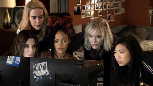 Sandra Bullock Sarah Paulson, Rihanna, Cate Blanchett and Awkwafina in Ocean's 8. Picture: AP