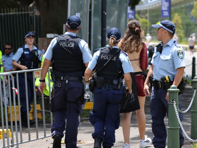 Police patrol the Field Day Festival at The Domain. Picture: NCA NewsWire / Damian Shaw