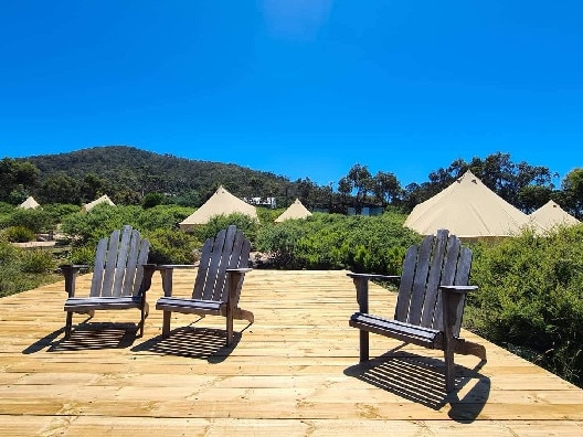 Little Beach Co.’s gorgeous outdoor timber deck which is perfect for lounging around on while catching some sun. Picture: Supplied