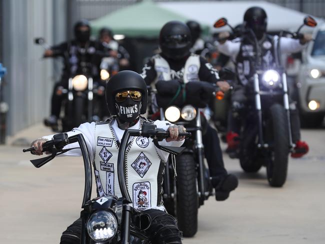 Finks bikies heading north. Picture: David Crosling