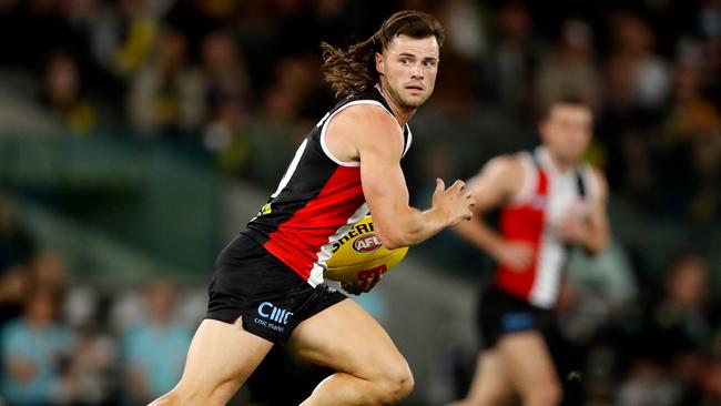 Jack Sinclair has become a weapon for St Kilda this year. Picture: Dylan Burns/AFL Photos via Getty Images