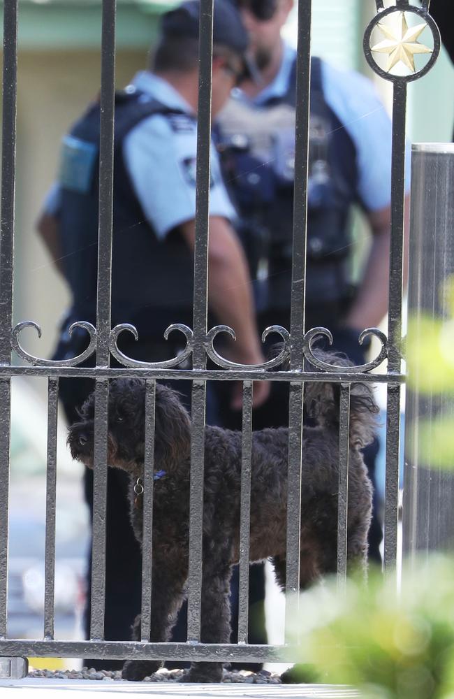 Standing guard at the front gate of Kirribilli House. Picture: John Grainger