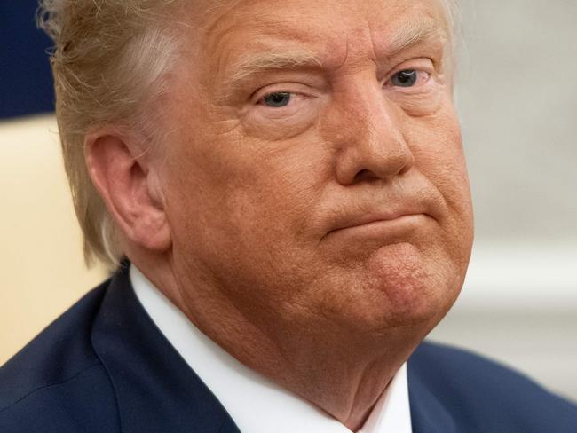 US President Donald Trump speaks during a meeting with Iraqi Prime Minister Mustafa al-Kadhemi  in the Oval Office of the White House in Washington, DC, August 20, 2020. (Photo by SAUL LOEB / AFP)