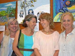 Rosie Pinna, Maureen Cromer, Kim O'Brien and Margaret Lucas. Gympie Rotary Quilt & Craft Spectacular Day 1, November 3 2018. Picture: Josh Preston