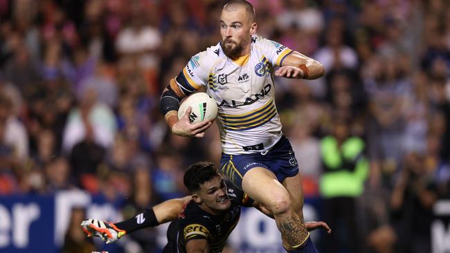 The Eels are set to be without half their spine with confirmation Clint Gutherson had surgery on his knee. Picture: Jason McCawley/Getty Images