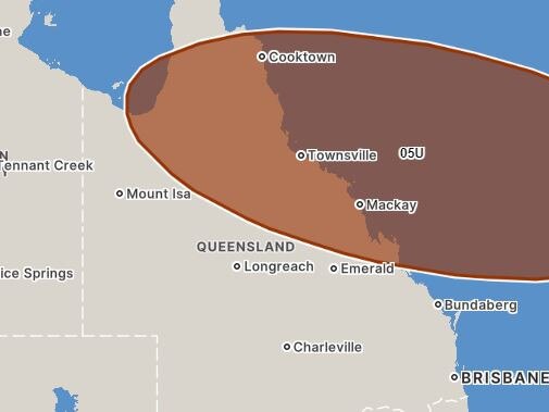 Latest cyclone tracking advice from the Bureau of Meteorology, as of Thursday morning. Picture: BOM