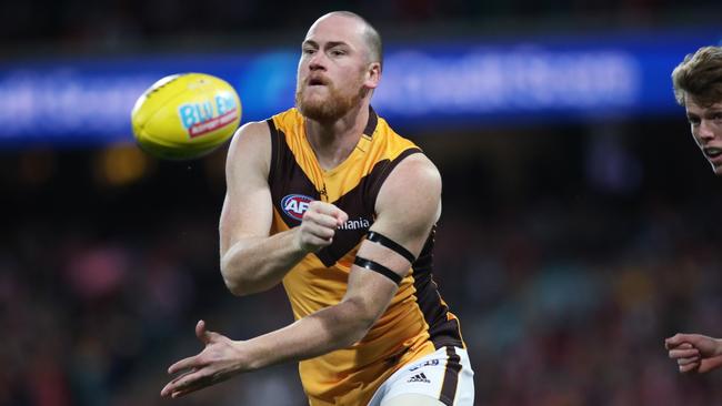 Roughead in action against the Swans last Friday night. Picture: Phil Hillyard