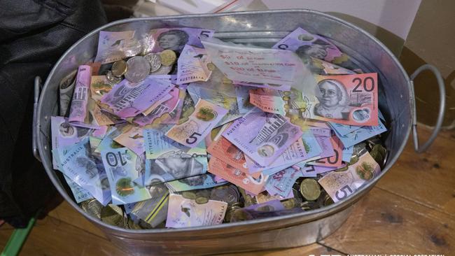 Cash seized in Australia as part of Operation Ironside. Picture: AFP.